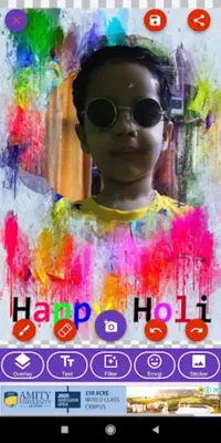 Happy Holi Greeting, Photo Frames, GIF Quotes android App screenshot 4