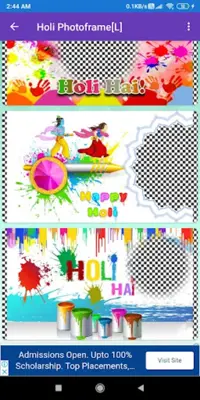 Happy Holi Greeting, Photo Frames, GIF Quotes android App screenshot 5